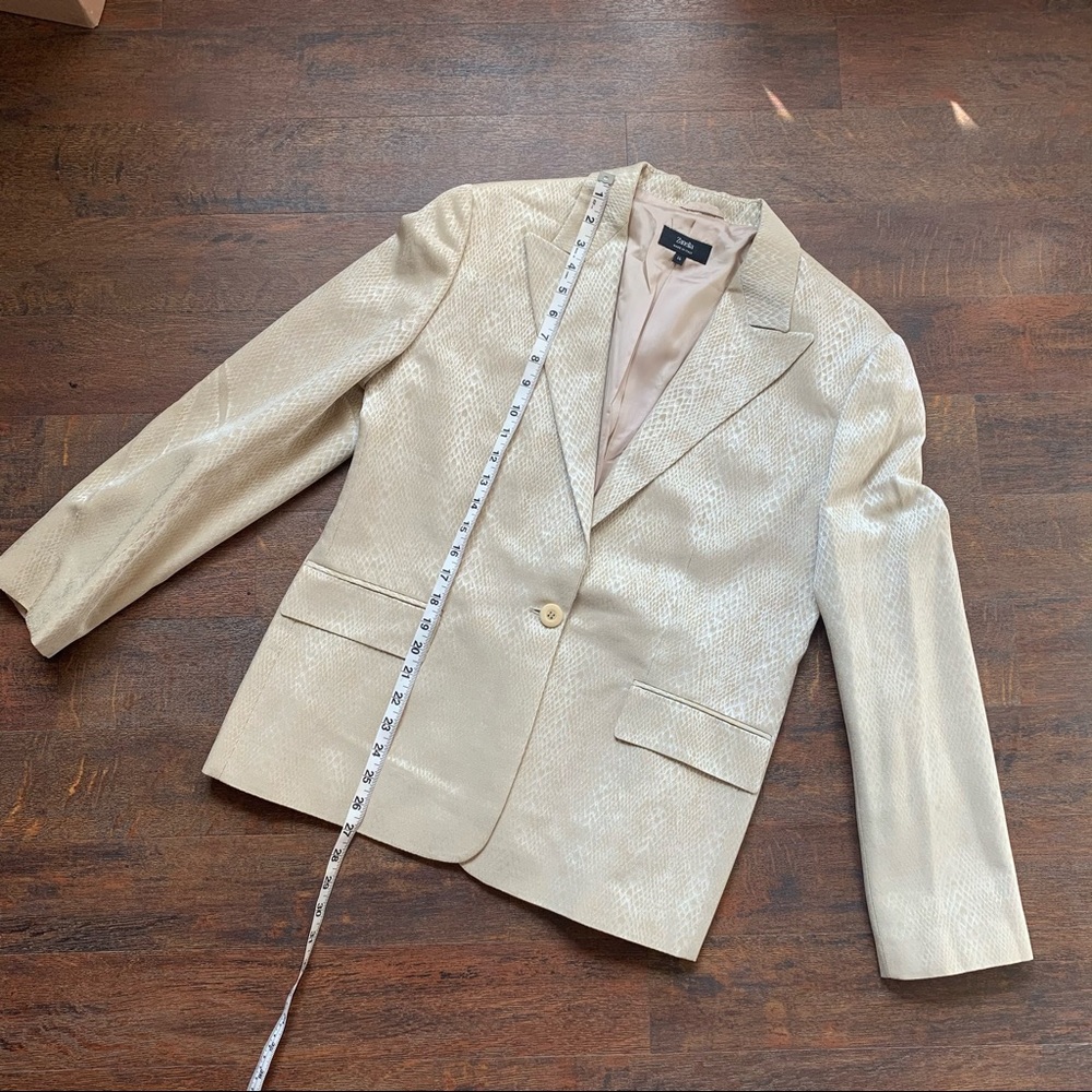Vntg Zanella Python Print Suit Jacket - image 4